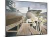 Submarines in Dry Dock-Eric Ravilious-Mounted Giclee Print