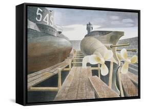 Submarines in Dry Dock-Eric Ravilious-Framed Stretched Canvas