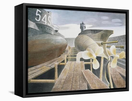 Submarines in Dry Dock-Eric Ravilious-Framed Stretched Canvas