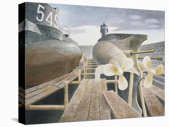 Submarines in Dry Dock-Eric Ravilious-Stretched Canvas