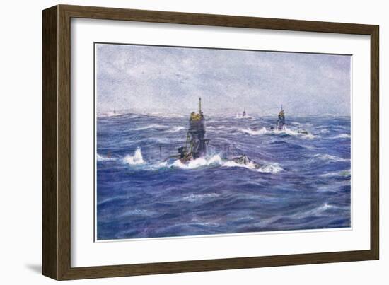 Submarines in the Channel, 1915-William Lionel Wyllie-Framed Giclee Print