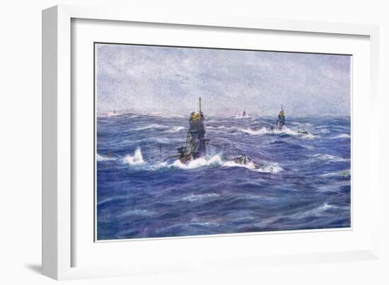 Submarines in the Channel, 1915-William Lionel Wyllie-Framed Giclee Print