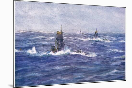 Submarines in the Channel, 1915-William Lionel Wyllie-Mounted Giclee Print