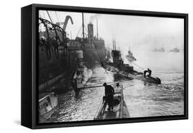 Submarines Leaving the Ship Depot at Harwich-Thomas E. & Horace Grant-Framed Stretched Canvas