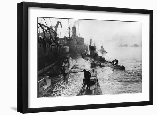 Submarines Leaving the Ship Depot at Harwich-Thomas E. & Horace Grant-Framed Photographic Print