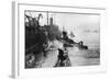 Submarines Leaving the Ship Depot at Harwich-Thomas E. & Horace Grant-Framed Photographic Print