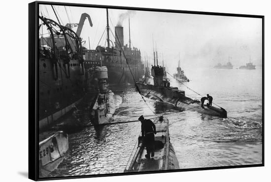 Submarines Leaving the Ship Depot at Harwich-Thomas E. & Horace Grant-Framed Stretched Canvas