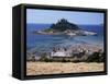 Submerged Causeway at High Tide, Seen Over Rooftops of Marazion, St. Michael's Mount, England-Tony Waltham-Framed Stretched Canvas