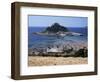 Submerged Causeway at High Tide, Seen Over Rooftops of Marazion, St. Michael's Mount, England-Tony Waltham-Framed Photographic Print