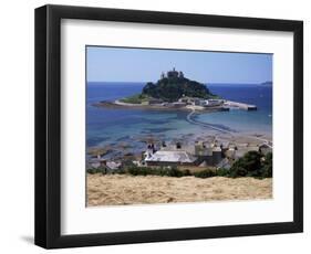 Submerged Causeway at High Tide, Seen Over Rooftops of Marazion, St. Michael's Mount, England-Tony Waltham-Framed Photographic Print