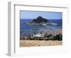 Submerged Causeway at High Tide, Seen Over Rooftops of Marazion, St. Michael's Mount, England-Tony Waltham-Framed Photographic Print