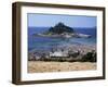 Submerged Causeway at High Tide, Seen Over Rooftops of Marazion, St. Michael's Mount, England-Tony Waltham-Framed Photographic Print