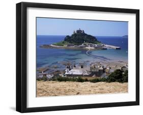 Submerged Causeway at High Tide, Seen Over Rooftops of Marazion, St. Michael's Mount, England-Tony Waltham-Framed Photographic Print