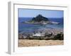 Submerged Causeway at High Tide, Seen Over Rooftops of Marazion, St. Michael's Mount, England-Tony Waltham-Framed Photographic Print