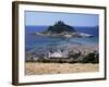 Submerged Causeway at High Tide, Seen Over Rooftops of Marazion, St. Michael's Mount, England-Tony Waltham-Framed Photographic Print