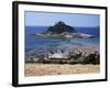 Submerged Causeway at High Tide, Seen Over Rooftops of Marazion, St. Michael's Mount, England-Tony Waltham-Framed Photographic Print