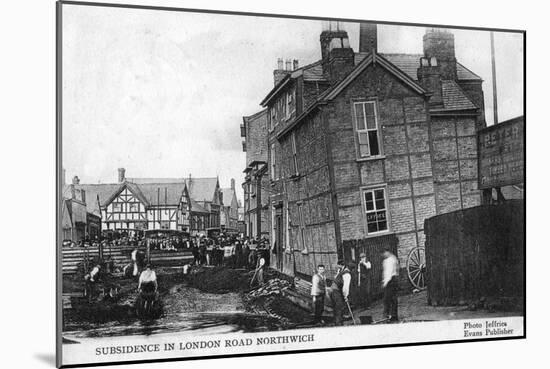 Subsidence in London Road, Northwich, 1905-null-Mounted Giclee Print