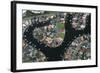 Suburban aerial of Surfers Paradise, Gold Coast City, Queensland, Australia-John Gollings-Framed Photo