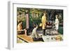 Suburban Barbecue, Retro-null-Framed Art Print