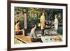 Suburban Barbecue, Retro-null-Framed Premium Giclee Print