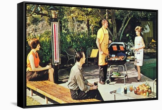 Suburban Barbecue, Retro-null-Framed Stretched Canvas