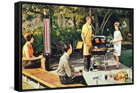 Suburban Barbecue, Retro-null-Framed Stretched Canvas