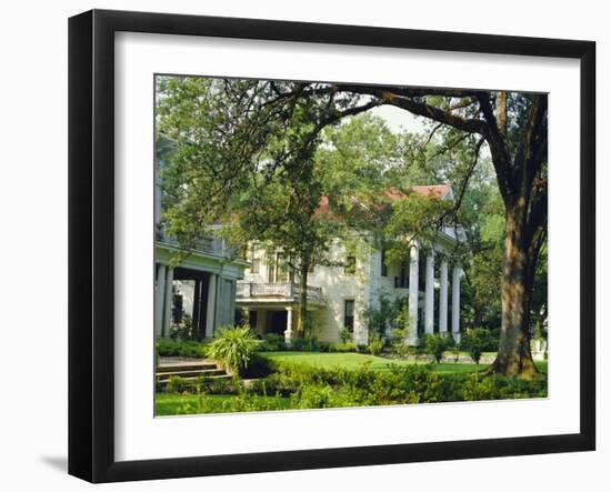 Suburban House in Antibellum Style of Architecture, Mobile, Alabama, USA-Anthony Waltham-Framed Photographic Print