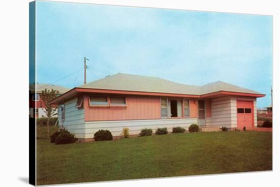 Suburban House, Retro-null-Stretched Canvas