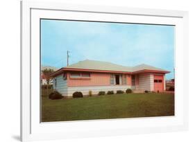 Suburban House, Retro-null-Framed Art Print