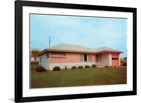 Suburban House, Retro-null-Framed Art Print