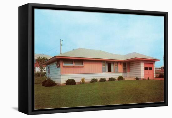 Suburban House, Retro-null-Framed Stretched Canvas