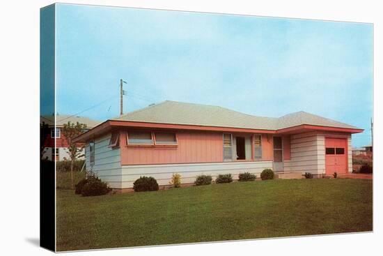 Suburban House, Retro-null-Stretched Canvas