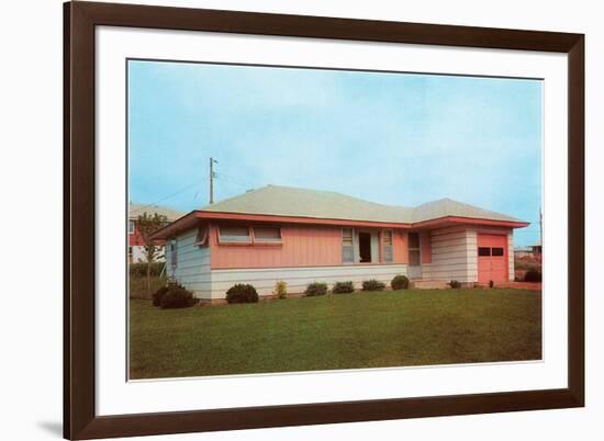 Suburban House, Retro-null-Framed Premium Giclee Print