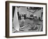 Suburban Mother Playing with Her Two Daughters While Hanging Laundry in Backyard-Alfred Eisenstaedt-Framed Photographic Print