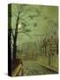 Suburban Street by Moonshine-John Atkinson Grimshaw-Stretched Canvas