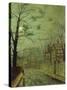 Suburban Street by Moonshine-John Atkinson Grimshaw-Stretched Canvas