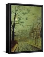 Suburban Street by Moonshine-John Atkinson Grimshaw-Framed Stretched Canvas