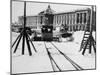 Suburban Train Station in Fornt of the Academy of Arts, St Petersburg, Russia, C1896-C1898-null-Mounted Giclee Print