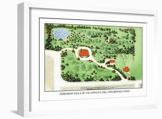 Suburban Villa of T.M. Stanley, Esq., New Britain, Connecticut-J. Weidermann-Framed Art Print