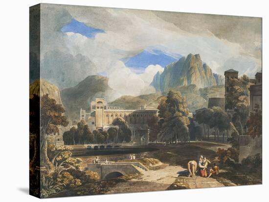 Suburbs of an Ancient City-John Varley-Stretched Canvas