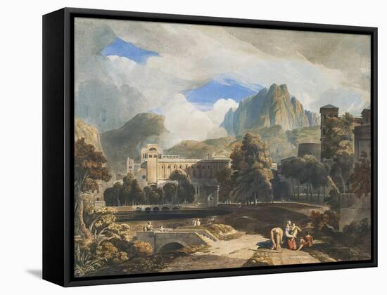 Suburbs of an Ancient City-John Varley-Framed Stretched Canvas