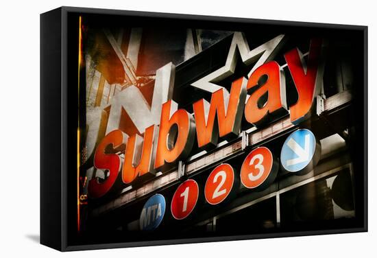 Subway and City Art - Subway Sign-Philippe Hugonnard-Framed Stretched Canvas