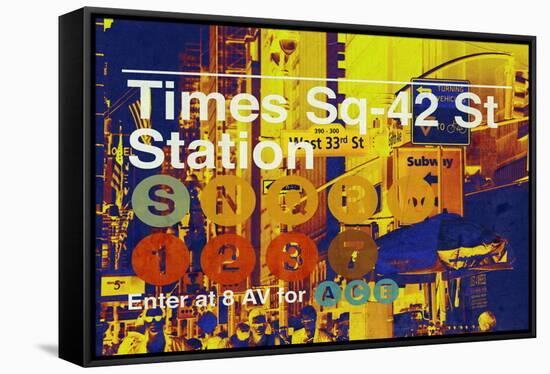 Subway and City Art - Times Square - 42 Street Station-Philippe Hugonnard-Framed Stretched Canvas