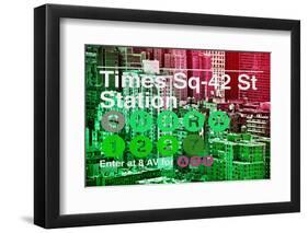 Subway and City Art - Times Square - 42 Street Station-Philippe Hugonnard-Framed Photographic Print