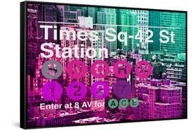 Subway and City Art - Times Square - 42 Street Station-Philippe Hugonnard-Framed Stretched Canvas