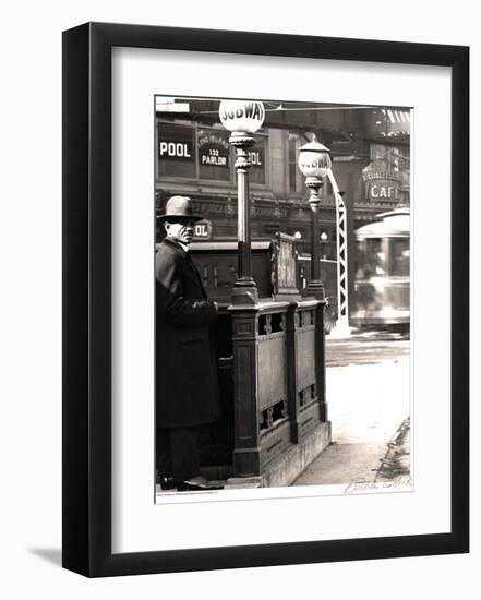 Subway Entrance, Flatbush and Atlantic Aves, Brooklyn-null-Framed Art Print