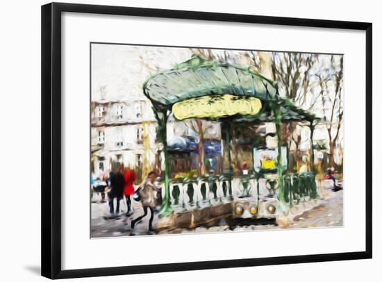 Subway Entrance - In the Style of Oil Painting-Philippe Hugonnard-Framed Giclee Print