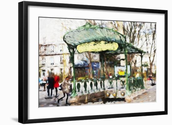 Subway Entrance - In the Style of Oil Painting-Philippe Hugonnard-Framed Giclee Print