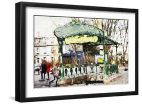 Subway Entrance - In the Style of Oil Painting-Philippe Hugonnard-Framed Giclee Print