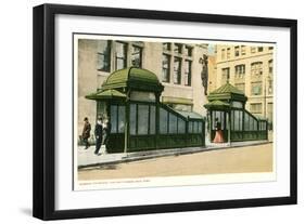 Subway Entrance, New York City-null-Framed Art Print